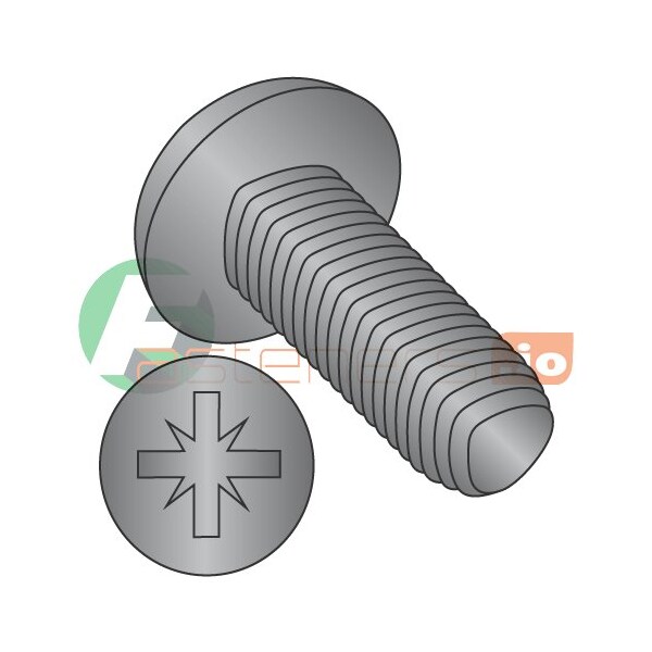 Newport Fasteners Thread Forming Screw, M4-0.70 x 8 mm, Black Zinc Plated Steel Pan Head Pozidriv Drive, 700 PK 983816 - main